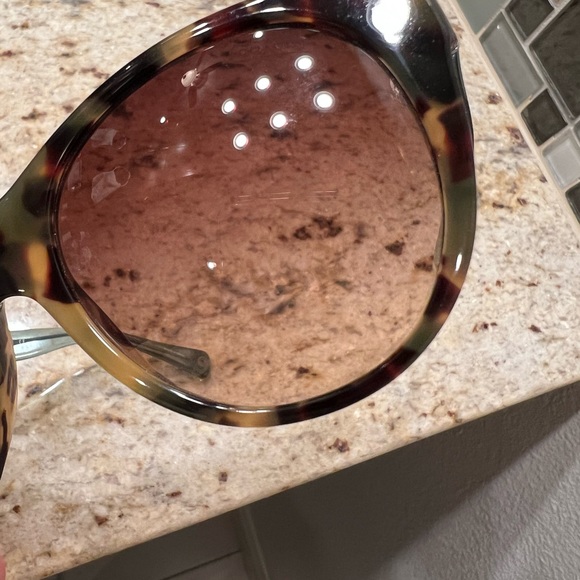 COACH Audrey dark vintage tortoise and Tiffany Blue sunglasses - Picture 5 of 7